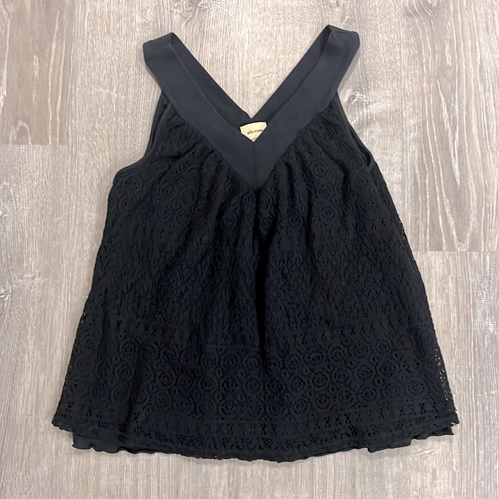 Anthropologie Ella Moss Lace Double V Neck Flowy Babydoll Tank Top